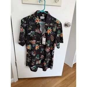 NWT Euow Men's Hawaiian Short, Sleeved Shirt